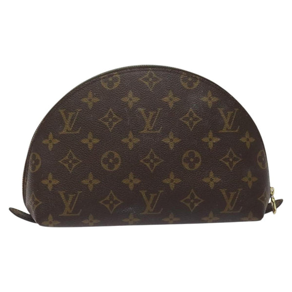 LOUIS VUITTON Monogram Trousse Demi Ronde Cosmetic Pouch M47520 LV Auth KD207