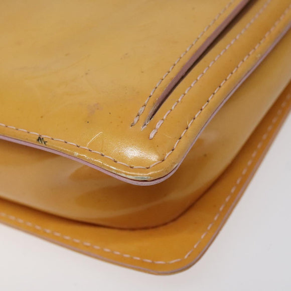 LOUIS VUITTON Monogram Vernis Motto Pouch Marshmallow Pink M91312 Auth KD208