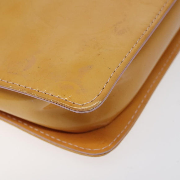 LOUIS VUITTON Monogram Vernis Motto Pouch Marshmallow Pink M91312 Auth KD208