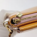 LOUIS VUITTON Monogram Vernis Motto Pouch Marshmallow Pink M91312 Auth KD208-10