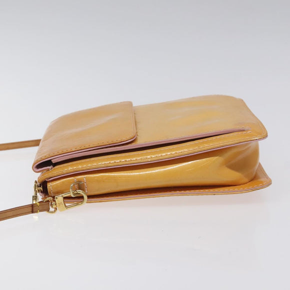 LOUIS VUITTON Monogram Vernis Motto Pouch Marshmallow Pink M91312 Auth KD208