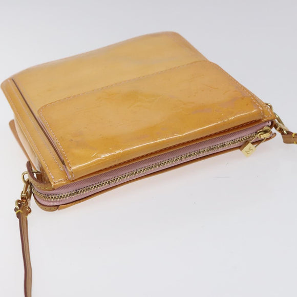LOUIS VUITTON Monogram Vernis Motto Pouch Marshmallow Pink M91312 Auth KD208
