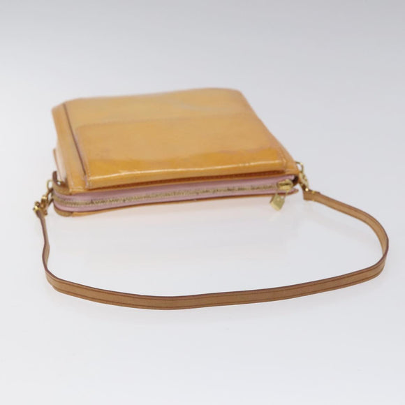 LOUIS VUITTON Monogram Vernis Motto Pouch Marshmallow Pink M91312 Auth KD208