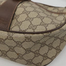 GUCCI GG Supreme Web Sherry Line Shoulder Bag PVC Beige Gold Auth KD211-9