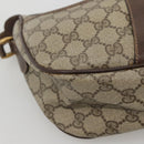 GUCCI GG Supreme Web Sherry Line Shoulder Bag PVC Beige Gold Auth KD211-11
