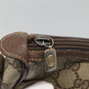 GUCCI GG Supreme Web Sherry Line Shoulder Bag PVC Beige Gold Auth KD211-15