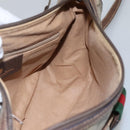 GUCCI GG Supreme Web Sherry Line Shoulder Bag PVC Beige Gold Auth KD211-19