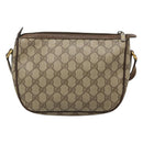GUCCI GG Supreme Web Sherry Line Shoulder Bag PVC Beige Gold Auth KD211-3