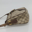 GUCCI GG Supreme Web Sherry Line Shoulder Bag PVC Beige Gold Auth KD211-4