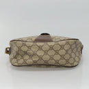 GUCCI GG Supreme Web Sherry Line Shoulder Bag PVC Beige Gold Auth KD211-9