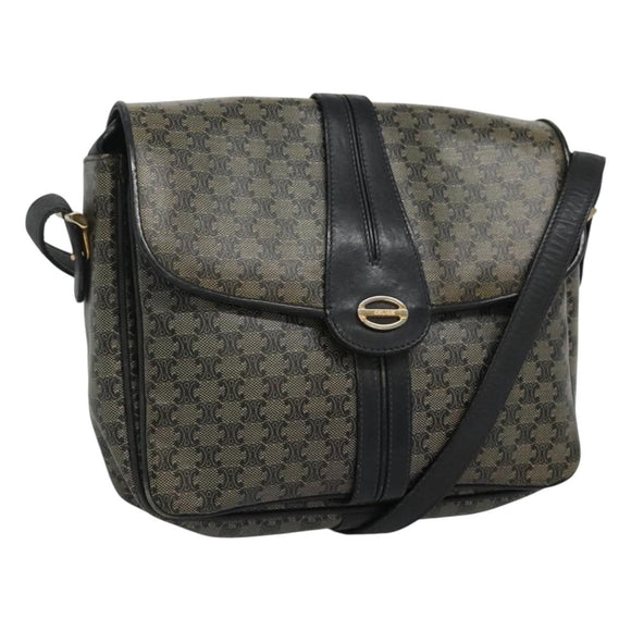 CELINE Macadam Canvas Shoulder Bag Navy Auth KD213