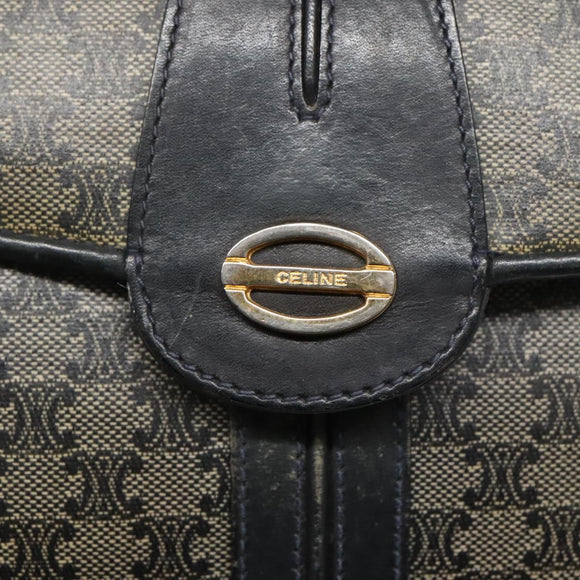 CELINE Macadam Canvas Shoulder Bag Navy Auth KD213