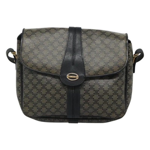 CELINE Macadam Canvas Shoulder Bag Navy Auth KD213