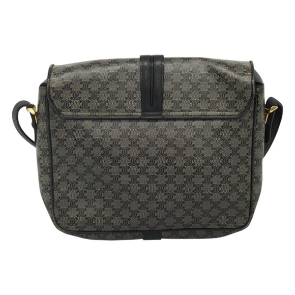 CELINE Macadam Canvas Shoulder Bag Navy Auth KD213