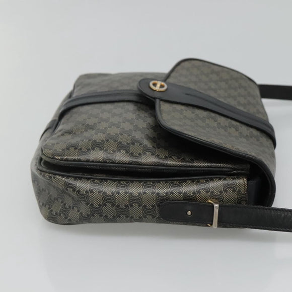 CELINE Macadam Canvas Shoulder Bag Navy Auth KD213