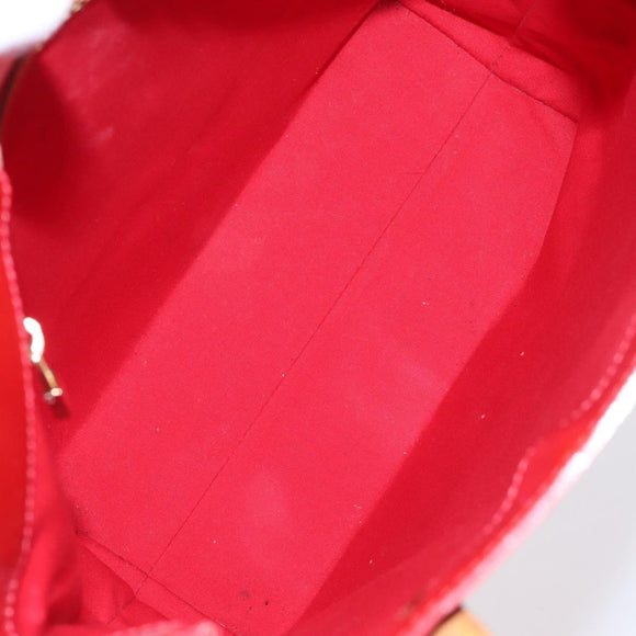 LOUIS VUITTON Monogram Vernis Reade MM Hand Bag Red Rouge M91086 LV Auth KD215
