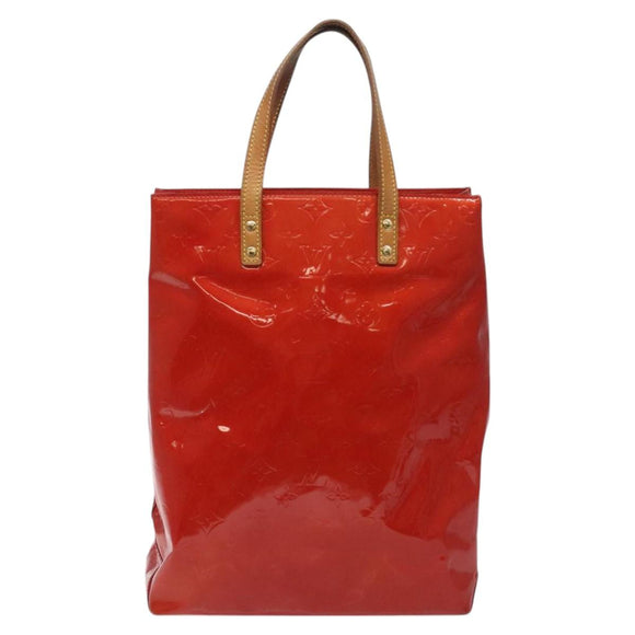 LOUIS VUITTON Monogram Vernis Reade MM Hand Bag Red Rouge M91086 LV Auth KD215