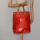 LOUIS VUITTON Monogram Vernis Reade MM Hand Bag Red Rouge M91086 LV Auth KD215-21