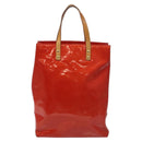 LOUIS VUITTON Monogram Vernis Reade MM Hand Bag Red Rouge M91086 LV Auth KD215-3