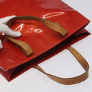 LOUIS VUITTON Monogram Vernis Reade MM Hand Bag Red Rouge M91086 LV Auth KD215-6