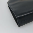 Salvatore Ferragamo Gancini Chain Shoulder Bag Leather Navy Gold Auth KD216-11