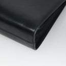 Salvatore Ferragamo Gancini Chain Shoulder Bag Leather Navy Gold Auth KD216-12