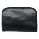 Salvatore Ferragamo Gancini Chain Shoulder Bag Leather Navy Gold Auth KD216-3