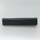 Salvatore Ferragamo Gancini Chain Shoulder Bag Leather Navy Gold Auth KD216-9