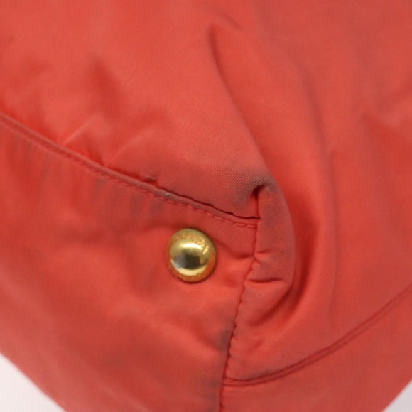 PRADA Tote Bag Nylon Orange Gold Auth KD217