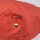 PRADA Tote Bag Nylon Orange Gold Auth KD217-15