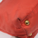 PRADA Tote Bag Nylon Orange Gold Auth KD217-16