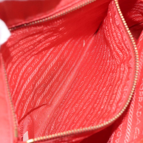 PRADA Tote Bag Nylon Orange Gold Auth KD217