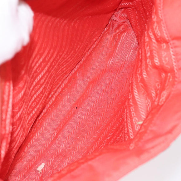 PRADA Tote Bag Nylon Orange Gold Auth KD217