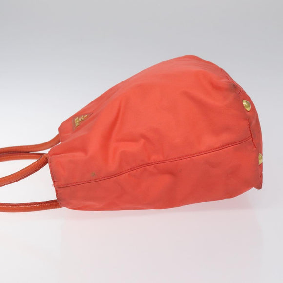 PRADA Tote Bag Nylon Orange Gold Auth KD217