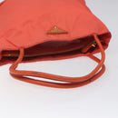 PRADA Tote Bag Nylon Orange Gold Auth KD217-7