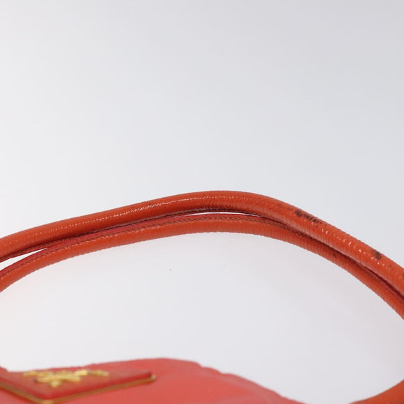 PRADA Tote Bag Nylon Orange Gold Auth KD217