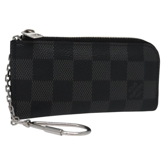 LOUIS VUITTON Damier Graphite Pochette Cles Coin Purse N61235 LV Auth KD220V