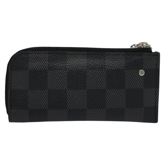 LOUIS VUITTON Damier Graphite Pochette Cles Coin Purse N61235 LV Auth KD220V