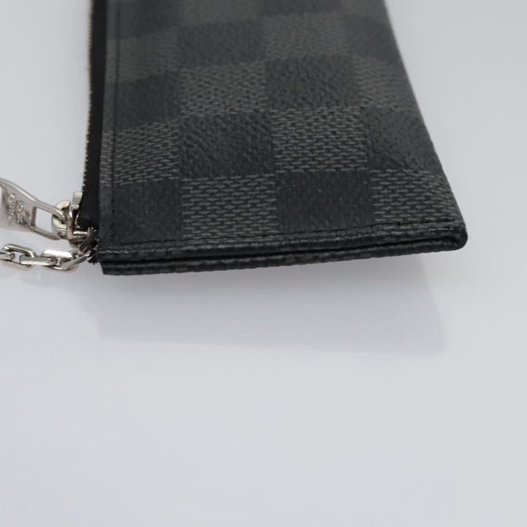 LOUIS VUITTON Damier Graphite Pochette Cles Coin Purse N61235 LV Auth KD220V
