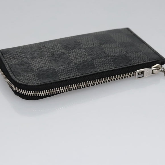 LOUIS VUITTON Damier Graphite Pochette Cles Coin Purse N61235 LV Auth KD220V