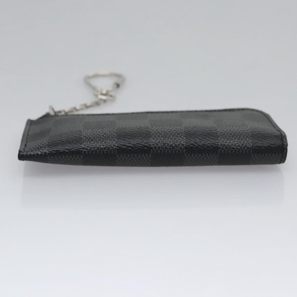 LOUIS VUITTON Damier Graphite Pochette Cles Coin Purse N61235 LV Auth KD220V