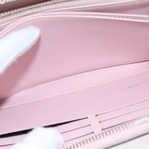 LOUIS VUITTON Monogram Vernis Zippy Wallet Rose Valerine M93522 LV Auth KD229