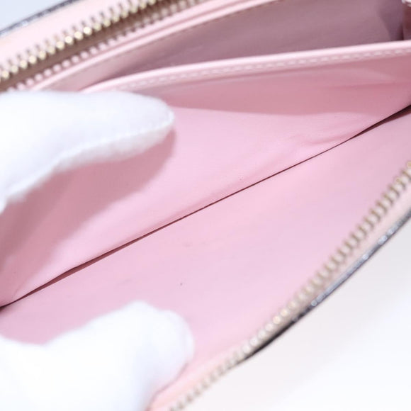 LOUIS VUITTON Monogram Vernis Zippy Wallet Rose Valerine M93522 LV Auth KD229