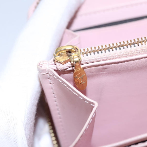LOUIS VUITTON Monogram Vernis Zippy Wallet Rose Valerine M93522 LV Auth KD229