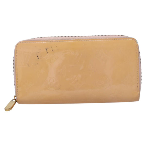 LOUIS VUITTON Monogram Vernis Zippy Wallet Rose Valerine M93522 LV Auth KD229