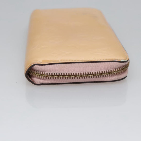 LOUIS VUITTON Monogram Vernis Zippy Wallet Rose Valerine M93522 LV Auth KD229