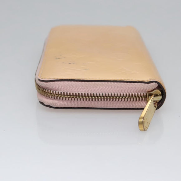 LOUIS VUITTON Monogram Vernis Zippy Wallet Rose Valerine M93522 LV Auth KD229