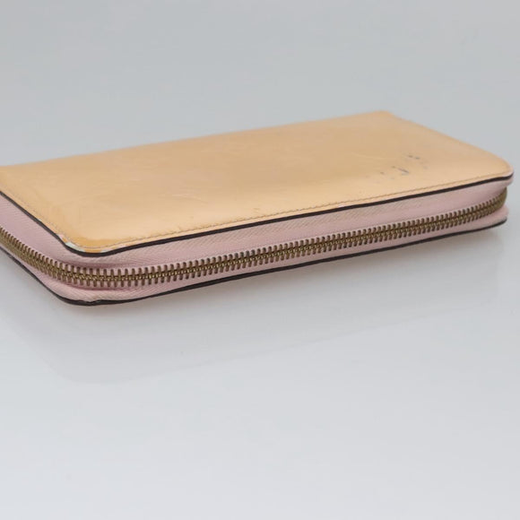 LOUIS VUITTON Monogram Vernis Zippy Wallet Rose Valerine M93522 LV Auth KD229