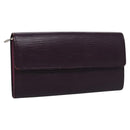 LOUIS VUITTON Epi Portefeiulle Sarah Wallet Purple Cassis M6374K LV Auth KD230-1
