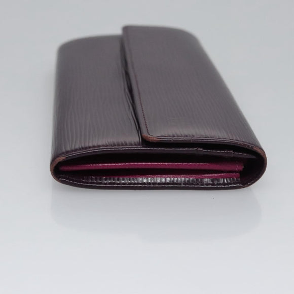 LOUIS VUITTON Epi Portefeiulle Sarah Wallet Purple Cassis M6374K LV Auth KD230